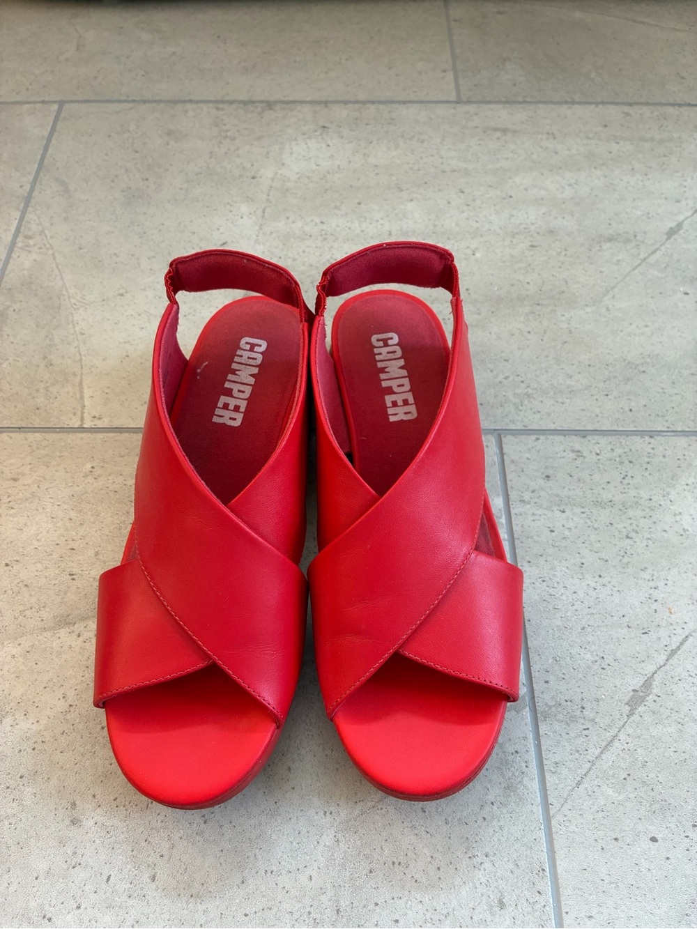Camper Women’s Red Crisscross Slingback Sandals